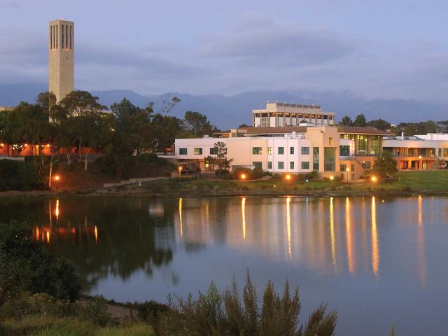 Campus lagoon. Credit: Tony Mastres